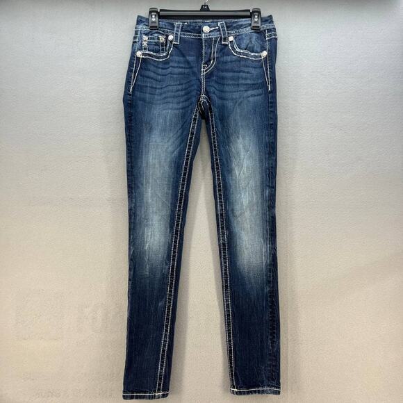 Miss Me Women's Skinny Jeans Size 26 (2) Angel Wings Biker Moto Bling School - Picture 4 of 15